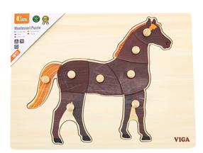 Puidust pusle VIGA Montessori Puzzle 44607, 23 cm x 30 cm, pruun v.