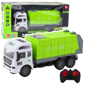 Rc šiukšliavežė Lean Toys Engineering Sanitation, žalia sp.