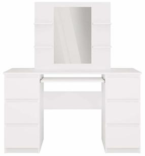 Kosmetinis staliukas Marina 4P + Kuba, balta sp., 76 cm x 130 cm x 51 cm