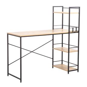 Rašomasis stalas su lentyna Home4you Study 40845, 120 cm x 51 cm, 120 cm, ruda sp./juoda sp.