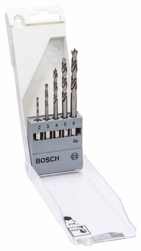 Medienos grąžtų komplektas Bosch, 2-6 mm, 5 vnt