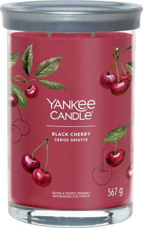 Свеча, ароматическая Yankee Candle Signature Black Cherry, 60 - 100 час, 567 г, прозрачный цв./розовый цв.