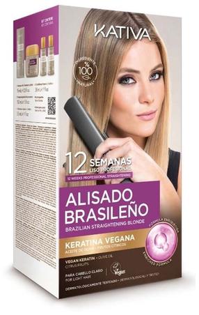 Juuksehoolduse komplekt Kativa Professional Brazilian Straightening Pro Blonde Case, 6 tk, 225 ml