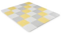 Kilimėlis kūdikiams - dėlionė KinderKraft Luno Mat Foam Puzzle, 30 vnt, geltona sp./pilka sp.