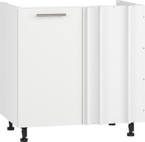 Kampinė virtuvės spintelė Vento, balta/balta matinė, 52 cm x 100 cm x 82 cm