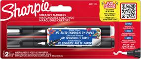 Akrila marķieris Sharpie, balta/melna, 2 gab.