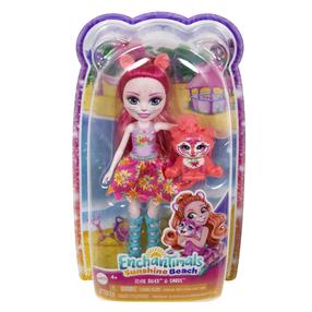 Lėlė su priedais Mattel Enchantimals Sunshine Beach Texie Tiger HXB97, 11.6 cm