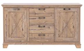 Komoda Forte Nepal EPLK235-S17, medžio sp., 97 cm x 175 cm x 45 cm