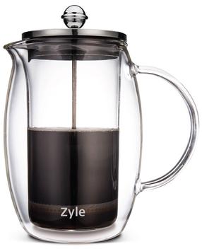 Kafijas kanna French Press Zyle Coffee Press ZY800CF, 0.8 l, caurspīdīga krās.