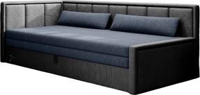 Sofa Fulgeo Poco 40, Poco 4, tamsiai mėlyna sp., kairinė, 82 x 214 cm x 77 cm