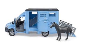 Автомобиль с фигурой Bruder Mercedes Benz Sprinter Animal Transporter 02674, 1:16, синий цв.