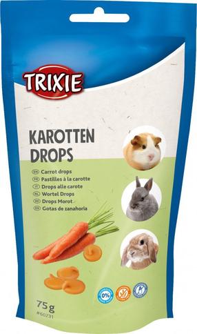 Kārumi grauzējiem Trixie Carrot Drops, trušiem/jūras cūciņām, 0.075 kg