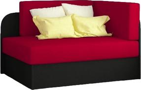 Sofa-lova Rosa Alova 46, Alova 04, juoda sp./raudona sp., 75 x 104 cm x 60 cm