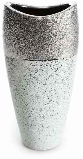 Dekoratyvinė vaza Milo, 28 cm, balta/sidabro