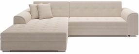 Kampinė sofa - lova Sorento, smėlio sp., kairinė, 194 x 296 cm x 78 cm