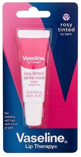 Lūpu balzams Vaseline Lip Therapy, 10 g, rosy krās.