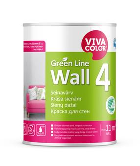 Sienu krāsa Vivacolor Green Line Wall 4, balta, 0.9 l