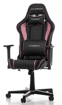 Spēļu krēsls DXRacer Prince P08-NP, 48 x 55 x 124 - 133 cm, melna krās./rozā krās.