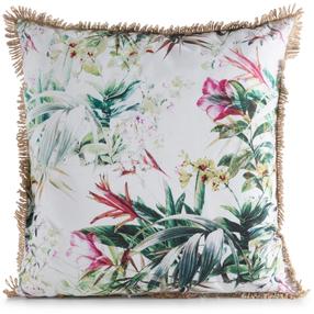 Dekoratīvs spilvena pārvalks Garden, balta krās./zaļa krās./rozā krās., 45 cm x 45 cm