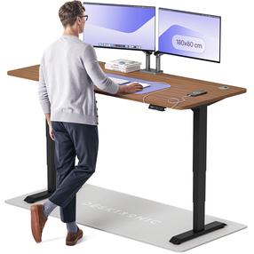 Datorgalds regulējams augstums Desktronic HomePro, 180 cm x 80 cm, 62 - 126 cm, melns krās./riekstkoku krās.