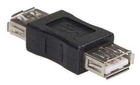 Adapteris Akyga AK-AD-06 USB 2.0 A female, USB 2.0 A female, melna krās.