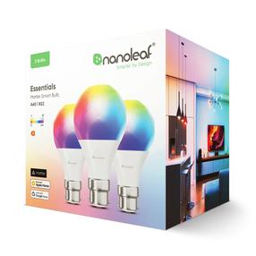 Išmanioji lemputė Nanoleaf Essentials Matter LED, A60, 2700 - 6500 °K, B22, 9 W, 806 lm, 3 vnt.