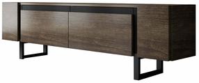 Televizoriaus spintelė Kalune Design Yildiz, juoda sp./riešuto sp., 30 cm x 180 cm x 50 cm