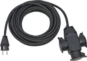 Удлинитель Brennenstuhl, 3 x 1,5 mm², 10 м, IP44, 3 розетки, черный цв.