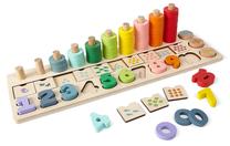 Edukacinis žaislas EcoToys Counting Sorter 3in1, 9.9 cm, įvairių spalvų