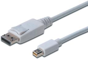 Vads Assmann AK-340102-020-W Mini Display port male, Display port male, 2 m, balta krās.
