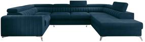 Kampinė sofa Louis Nube 40, tamsiai mėlyna sp., dešininė, 202 x 347 cm x 92 cm