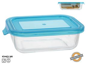 Toidukarp Kitchen&GO, 1.04 l, 22 cm x 15.5 cm, läbipaistev v./sinine v.