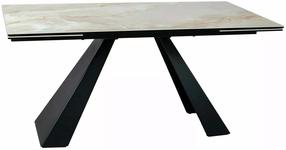 Valgomojo stalas išskleidžiamas Salvadore, juoda sp./rusva sp., 160 - 240 cm x 90 cm x 77 cm