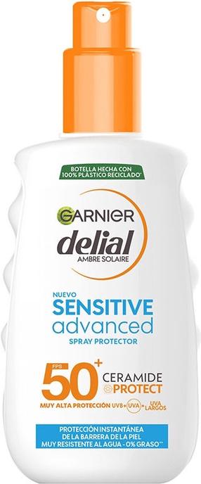 Purškiklis įdegio priežiūrai Garnier Delial Sensitive Advanced SPF50+, 150 ml