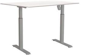 Kompiuterio stalas Sun-Flex EasyDesk Adapt I, 120 cm x 80 cm, 70 - 118 cm, aliuminio sp./balta sp./tamsiai pilka sp.