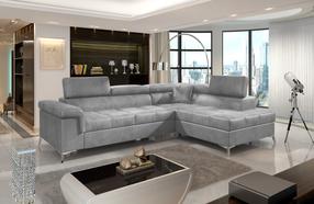 Kampinė sofa Eridano, pilka sp., dešininė, 202 x 275 cm x 90 cm