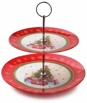 Serviravimo padėklas Mondex Santa Lila HTIA8880-SW, Ø 25 cm, Raudona sp./Įvairių spalvų