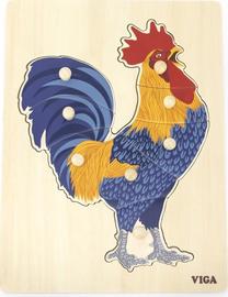 Medinė dėlionė Viga Toys Montessori Rooster, įvairių spalvų, 8 vnt.