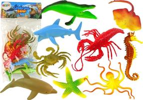 Figūrėlių rinkinys Lean Toys Undersea Animals, 9 vnt., įvairių spalvų