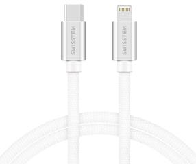 Laidas Swissten, Apple Lightning/USB-C, 200 cm, balta sp.