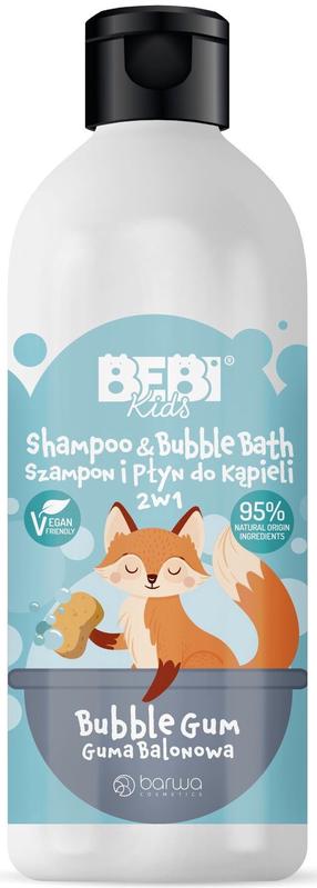 Bērnu dušas želeja un šampūns Barwa Bebi Kids 2in1 Bubble Gum, 500 ml