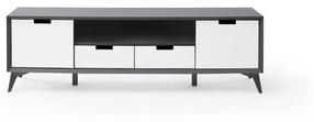 TV staliukas MC Akcent Netanja, balta sp./pilka sp., 180 cm x 40 cm x 55 cm