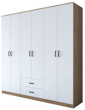 Riidekapp Kalune Design BA111 - 2324, valge v./pähklipuu v., 51.5 cm x 210 cm x 210 cm