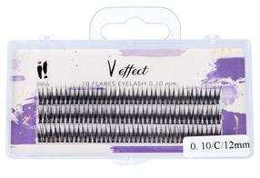 Накладные ресницы Ibra V Effect 0.10/C/12mm, 1.2 см, черный цв.
