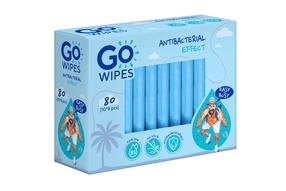 Mitrās salvetes GO WIPES ATIBACT, 1 sl, 80 gab.