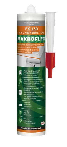 Akrilinis hermetikas Makroflex FX 130 Acrilic Sealant, 0.28 l, balta sp.
