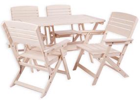 Lauko baldų komplektas Folkland Timber Heini, baltas, 4 vietų