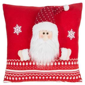 Kalėdinis dekoratyvinės pagalvėlės užvalkalas Santa Claus PSWA-138, balta sp./raudona sp., 40 cm x 40 cm