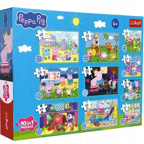 Pusle 10in1 Trefl Peppa Pig 96013, 15.6 cm x 22.3 cm, 329 tk, mitmevärviline