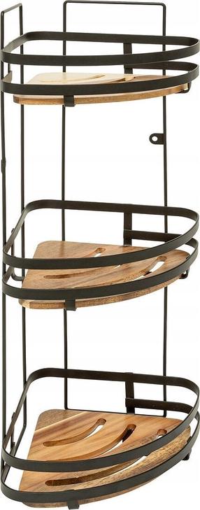 Vonios kambario lentyna 5five Blackacia, 19.5 cm x 55 cm x 23.5 cm, juoda sp./ruda sp.